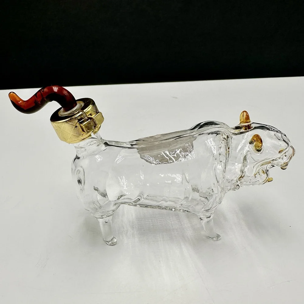 TIGER Napoleon Brandy XO Zodiac Collection Figural Blown Glass Empty Bottle